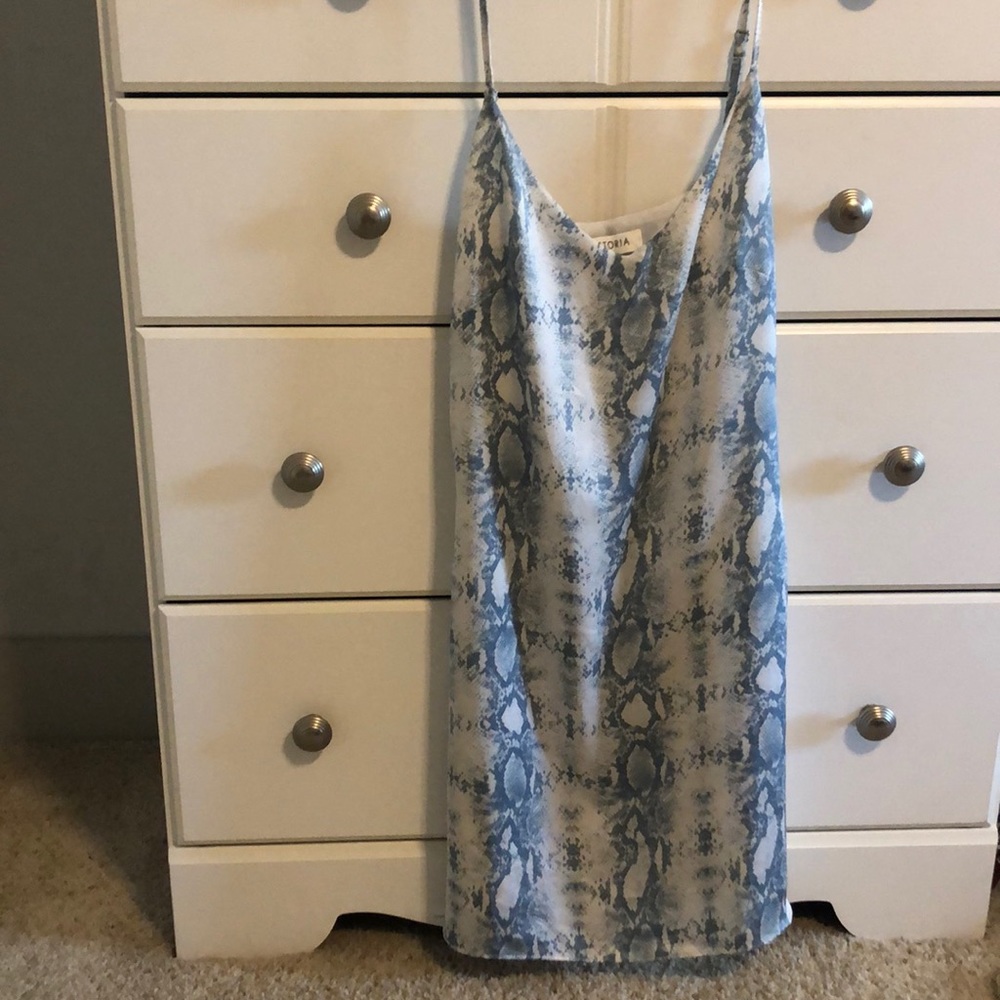 Mini snake print blue/white dress